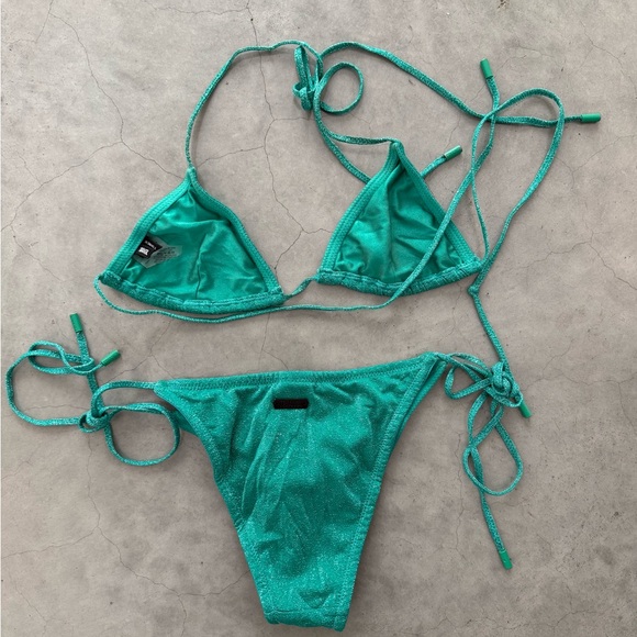 Emerald Green Tie Side Triangle Bikini main image 0